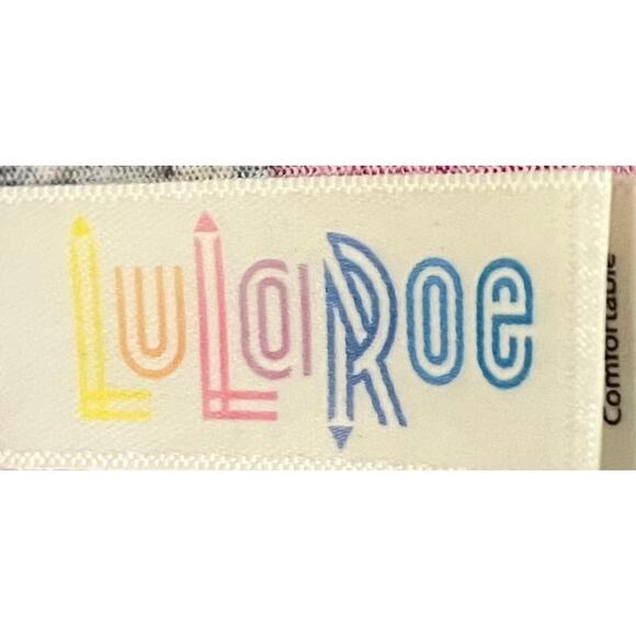 LULAROE SHORT SLEEVE PULL-OVER TOP, WOMENS, M, CRANBERRY & GREEN ABSTRACT, Hi-LO - Picture 9 of 10